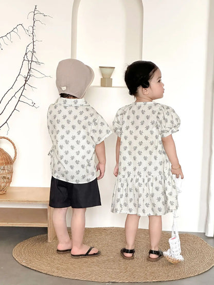 👕👗 Kids Summer Floral Sibling Outfit Set 🌸