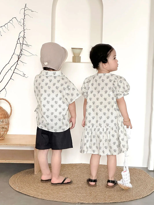👕👗 Kids Summer Floral Sibling Outfit Set 🌸