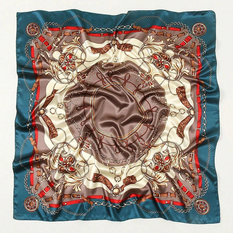 Premium 90x90 Paisley Fashion Scarf | Women Headband | GLOMEXIA