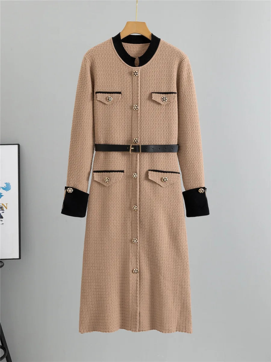 ✨ Knitted Slim Midi Dress for Women