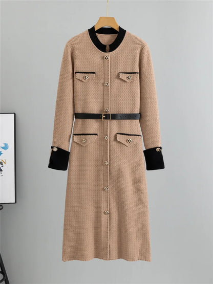 ✨ Knitted Slim Midi Dress for Women