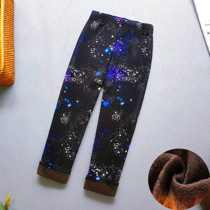 Premium Kids Winter Velvet Leggings – Thick Warm Cartoon Pants