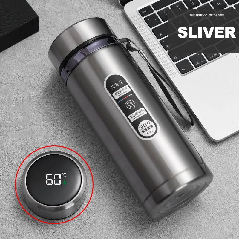🌡️ Stainless Steel LED Temperature Thermos Bottle (500ML–1L) 💧✨