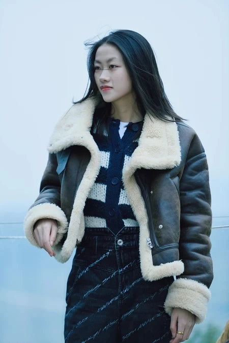 Women Faux Lamb Fur Biker Jacket 🤍 | Warm Winter Coat 2025