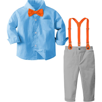 Toddler Boy Gentleman Suspender Outfit 🎩 Party & Birthday Set