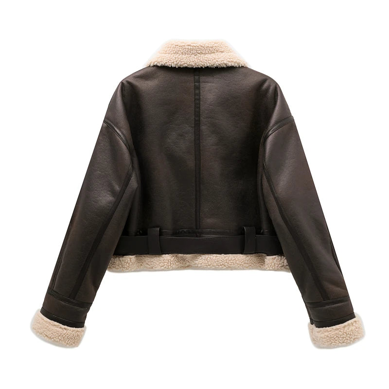🧥 Women’s Thick Streetwear Jacket with Belt ✨