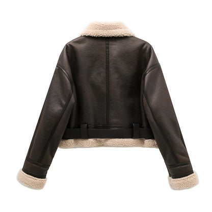 🧥 Women’s Thick Streetwear Jacket with Belt ✨