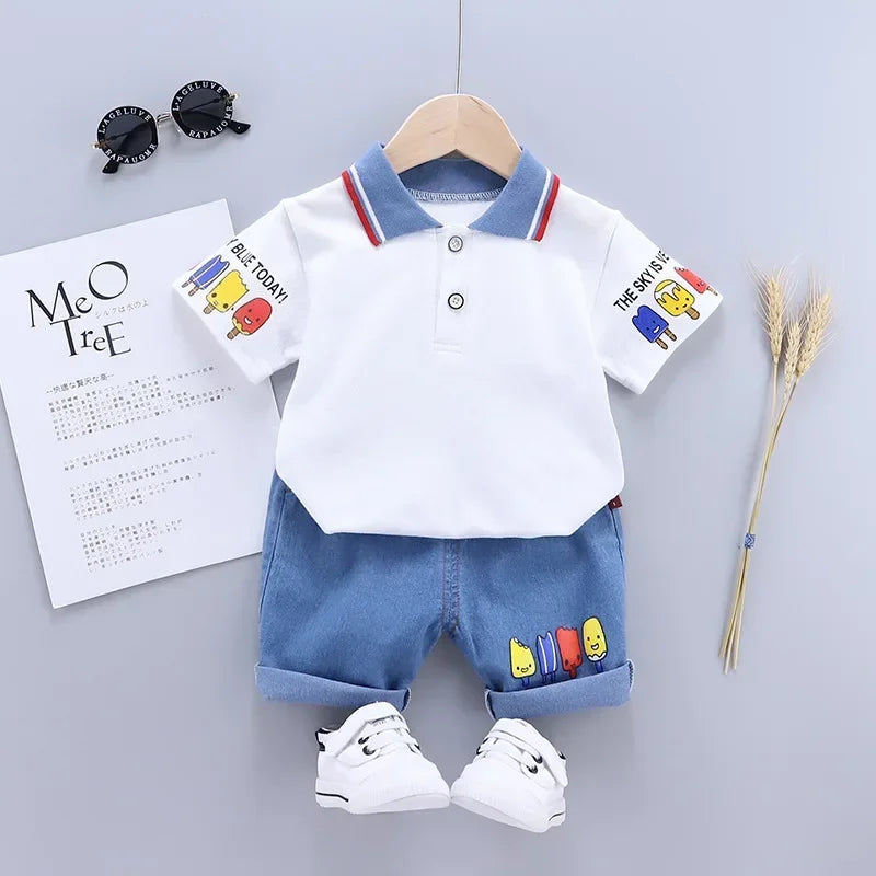 Cute Cartoon Cotton Boys Summer Set 🌞