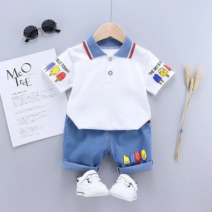 Cute Cartoon Cotton Boys Summer Set 🌞
