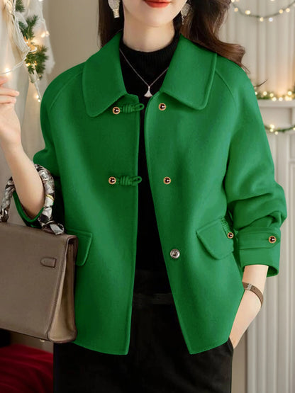 🧥 Women’s Double Breasted Casual Jacket – Autumn Winter Wear