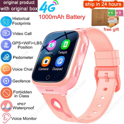 KGG 4G Smart Watch Kids GPS WiFi 1000mAh Video Call Tracker Location SOS Call Back Monitor Phone Watch Smartwatch Children Gifts