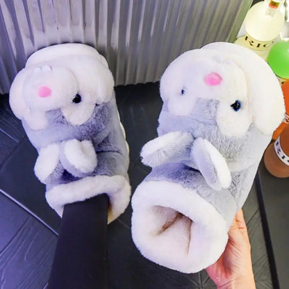 🧸 Winter Plush Home Slippers – Platform Warm Indoor Snow Shoes
