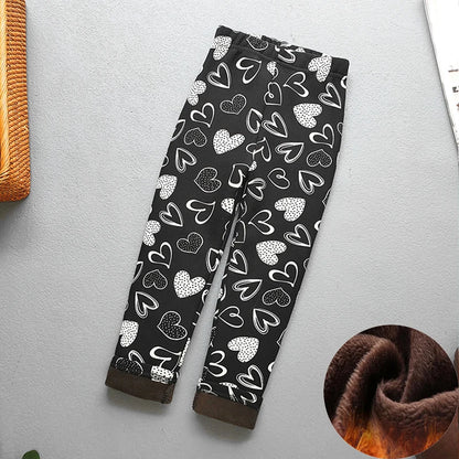 Premium Kids Winter Velvet Leggings – Thick Warm Cartoon Pants