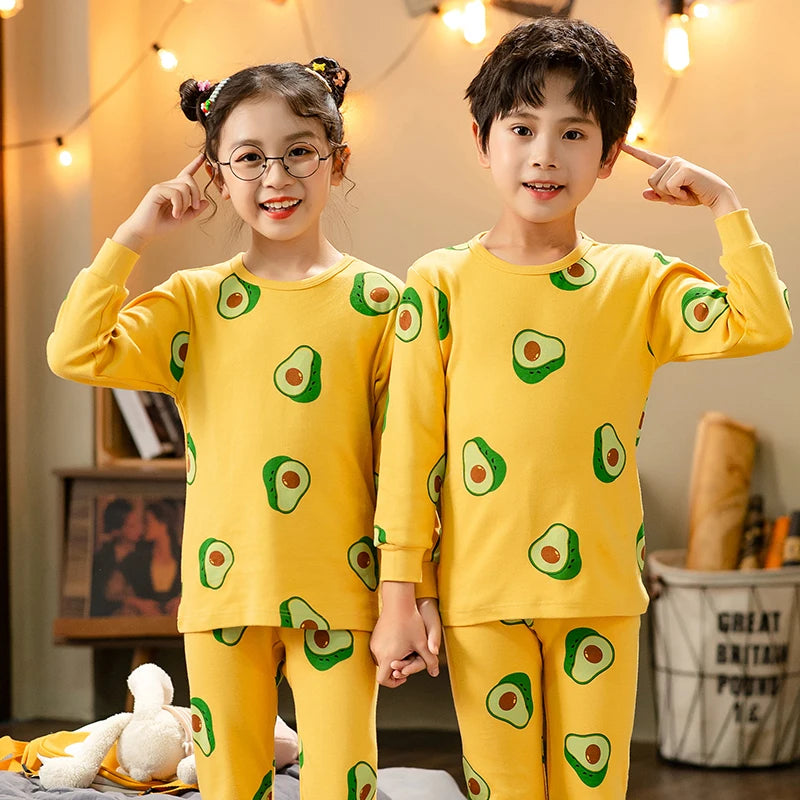 🧸 Boys Cartoon Cotton Pajama Set – Full Sleeve Nightwear