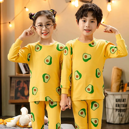 🧸 Boys Cartoon Cotton Pajama Set – Full Sleeve Nightwear