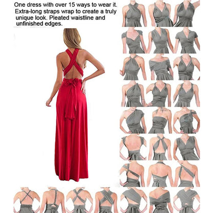 Glomexia Women’s Multiway Wrap Maxi Dress – Convertible Party Gown