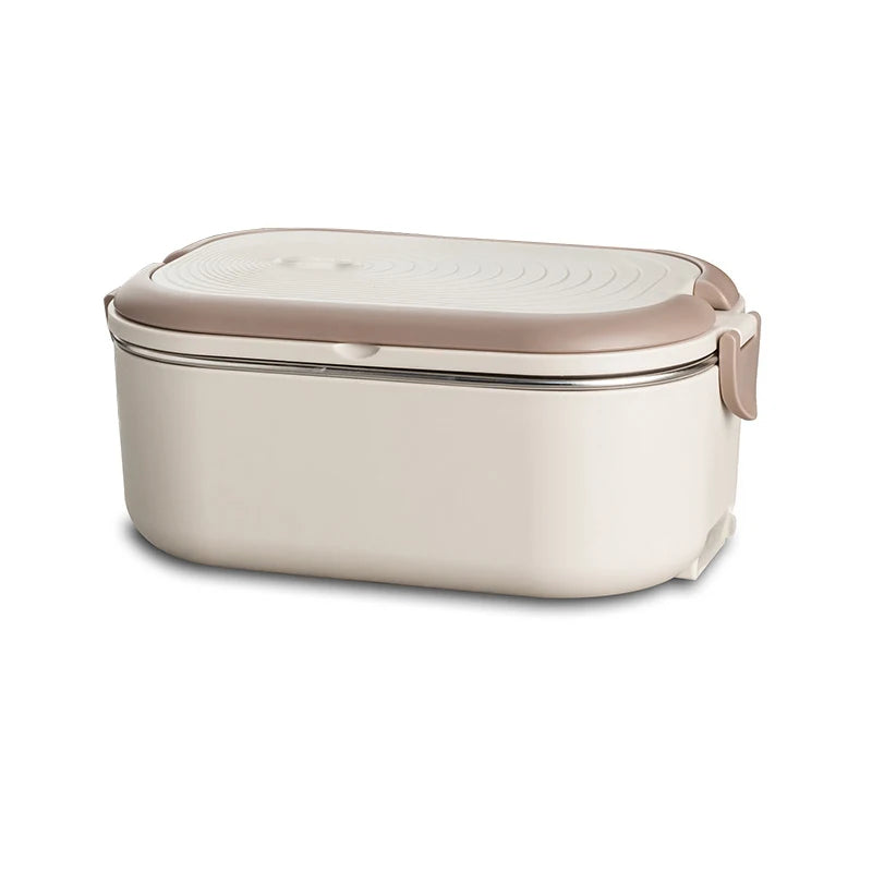Electric Heated Lunch Box 1000ml 🍱 | Stainless Steel Bento Box with Spoon & Bag