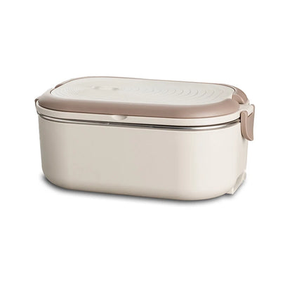 Electric Heated Lunch Box 1000ml 🍱 | Stainless Steel Bento Box with Spoon & Bag