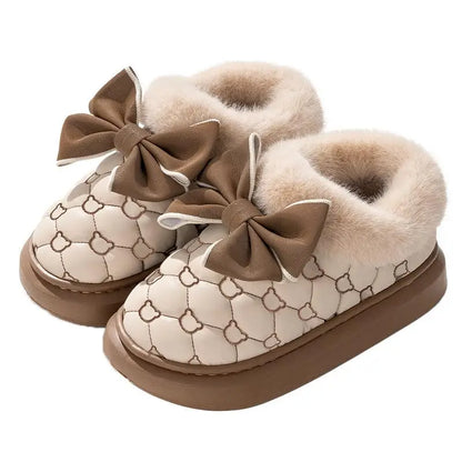 Women Bowknot Platform Ankle Boots