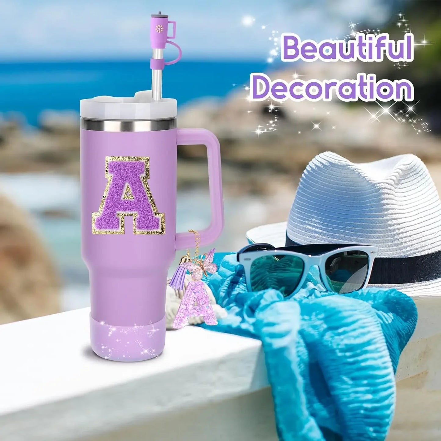 🥤 ✨ Glomexia 8-Piece Tumbler Accessories Set (Purple)