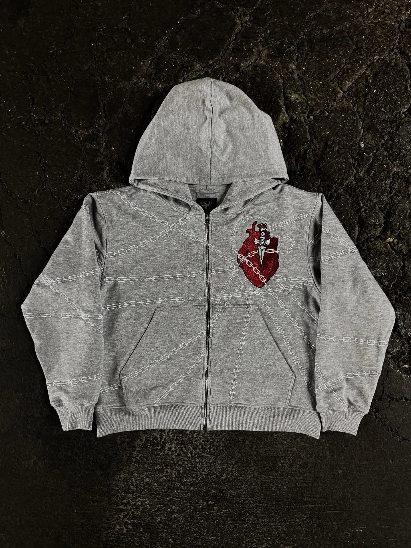Vintage Skull Zip-Up Hoodie – Y2K Streetwear Sweatshirt for Men