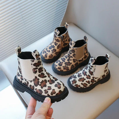 Kids Leopard Ankle Boots 🐆 | Warm Zipper Winter Boots