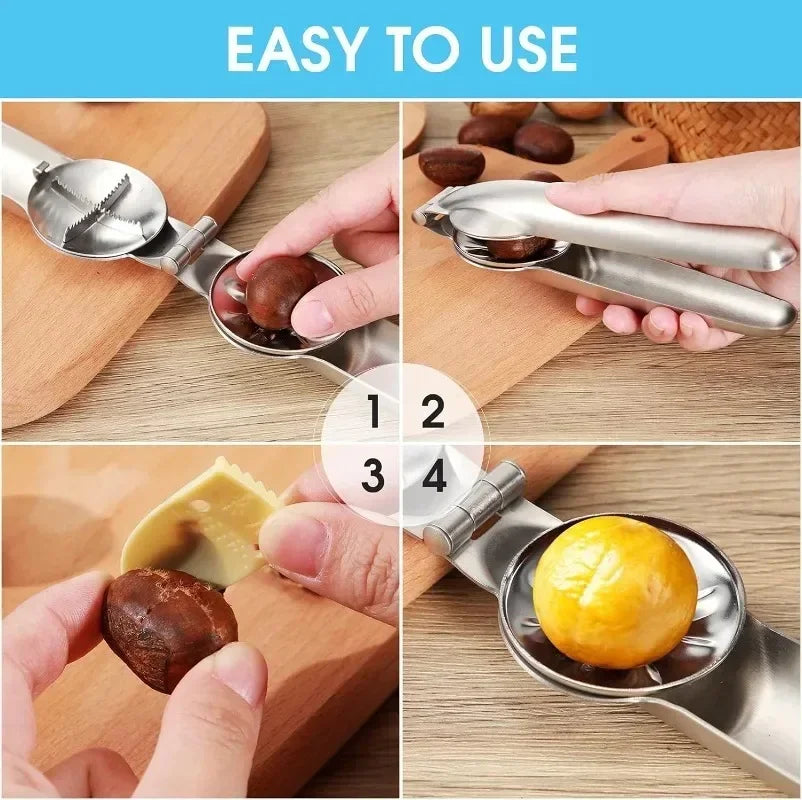 🥜 Stainless Steel Chestnut Opener – Nut Cracker Tool 🔪