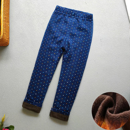 Premium Kids Winter Velvet Leggings – Thick Warm Cartoon Pants