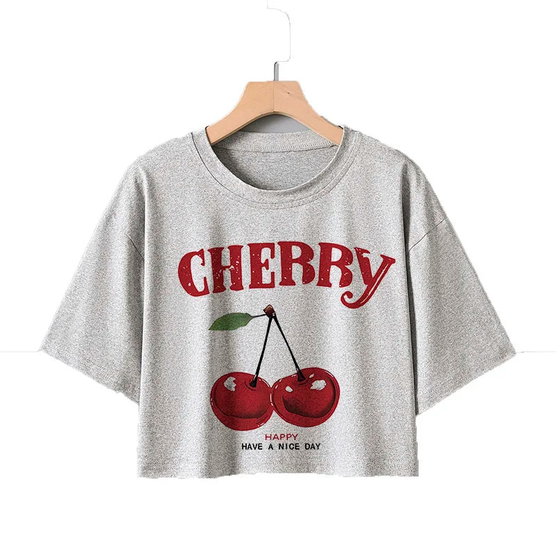 ✨ High Street Letter Print Crop Tee