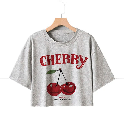 ✨ High Street Letter Print Crop Tee