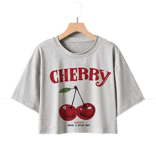 ✨ High Street Letter Print Crop Tee