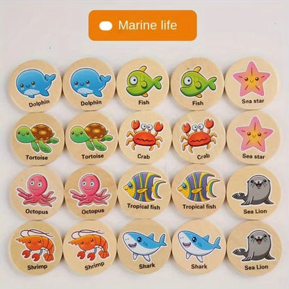 Premium Wooden Memory Matching Game for Kids
