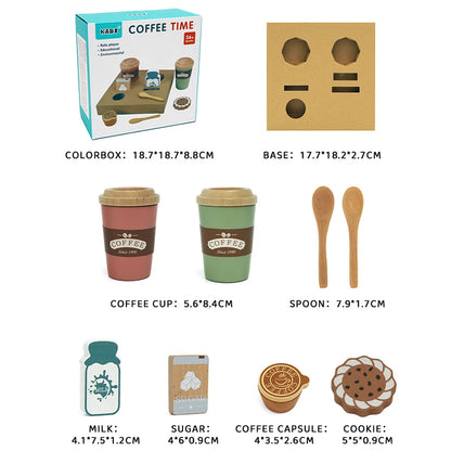 Glomexia Wooden Coffee Play Set