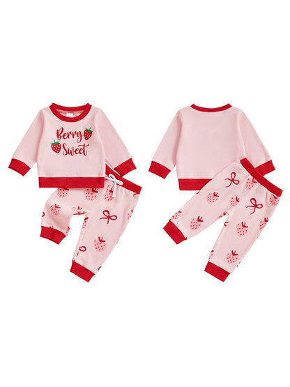 Premium Toddler Girl Strawberry Autumn Set