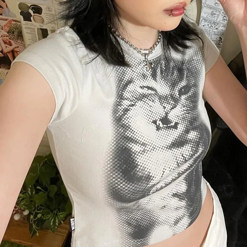 🌍 Glomexia – Women’s Animal Print Casual T-Shirt 🐾👕