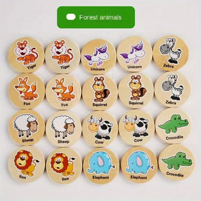 Premium Wooden Memory Matching Game for Kids