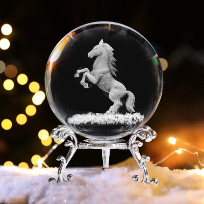3D Solar System Crystal Ball with Stand