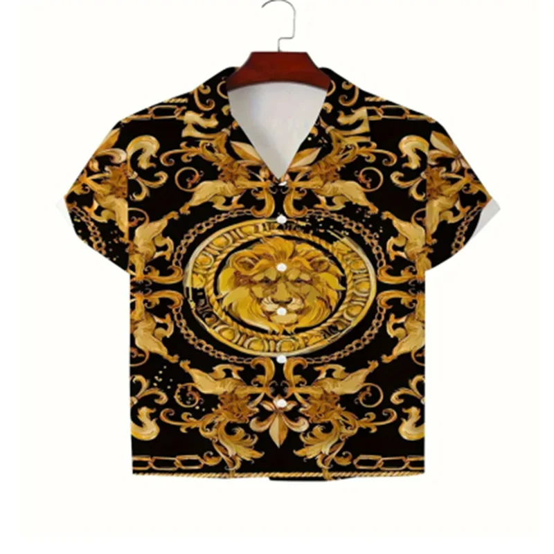 Premium Light Luxury Printed Shirt – Casual Short Sleeve