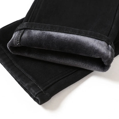 Glomexia Men’s Fleece Denim Jeans – Winter Slim Fit