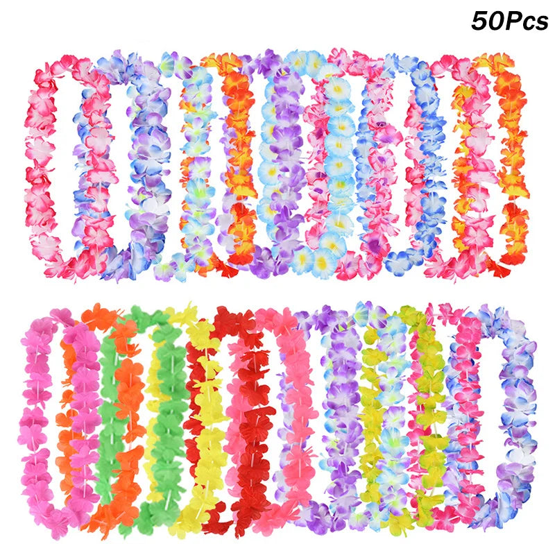 Hawaiian Flower Garland Lei | Tropical Party Decoration | GLOMEXIA