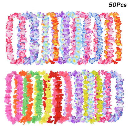 Hawaiian Flower Garland Lei | Tropical Party Decoration | GLOMEXIA