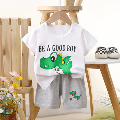 Glomexia Kids Cartoon Cotton Set – Summer T-Shirt & Shorts