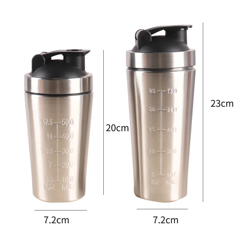 🥤 Stainless Steel Protein Shaker Bottle – Leak Proof Gym Fitness Cup
