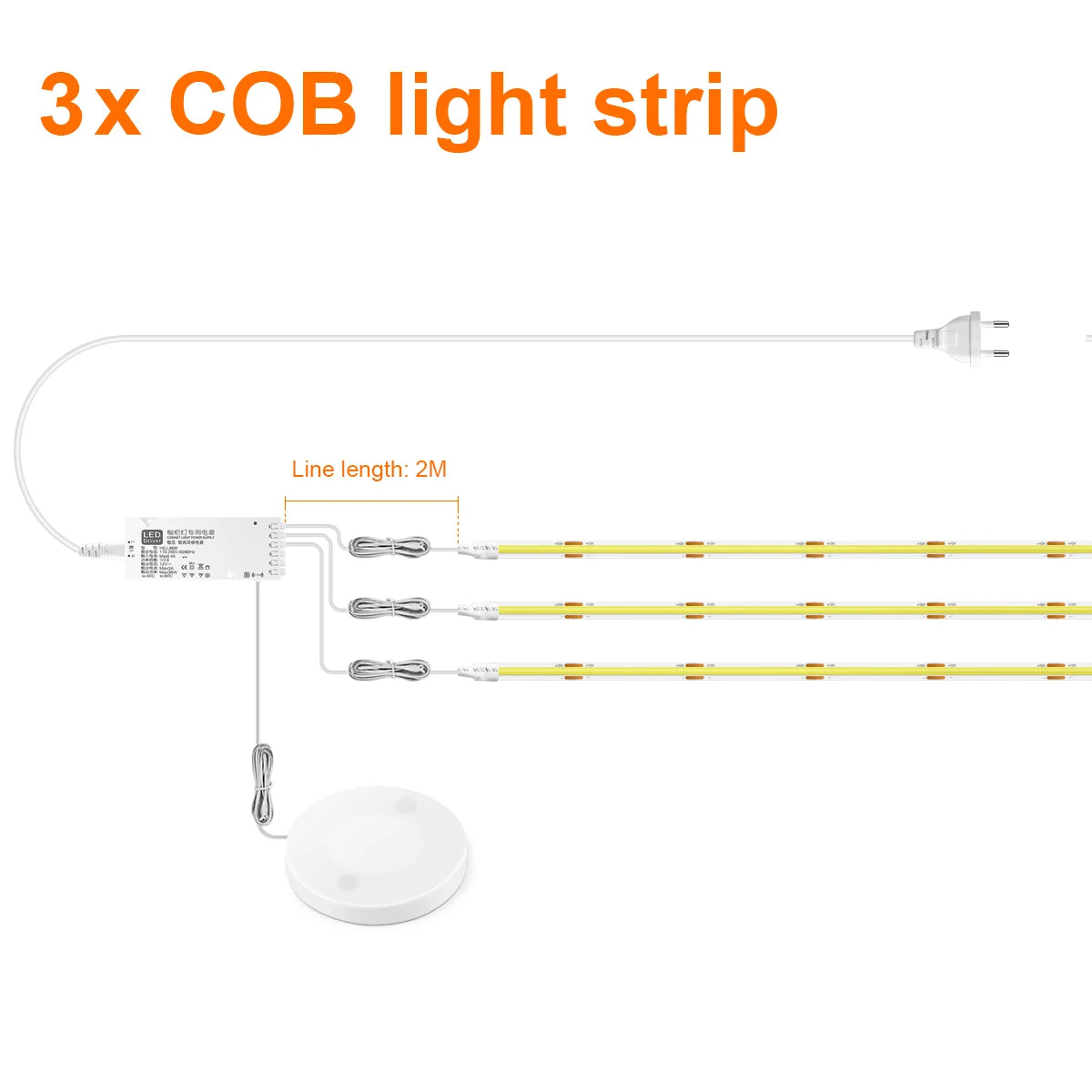 💡✋ Dimmable COB LED Cabinet Light | Touch & Motion ✨