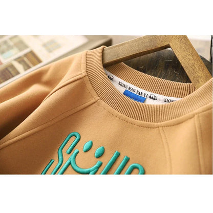 Premium Boys Letter Print Sweatshirt – Autumn Casual Wear (3-12Y)