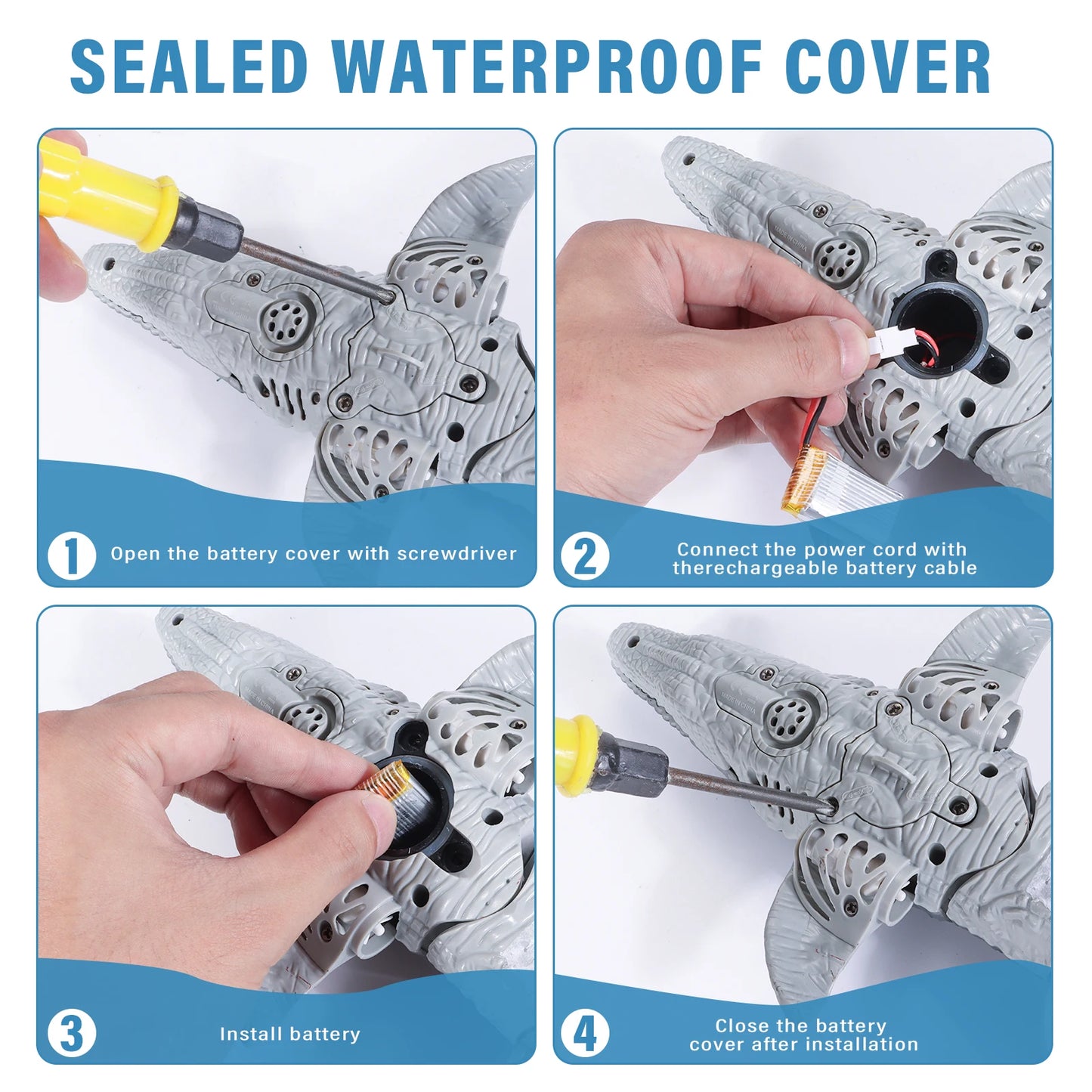 Rechargeable RC Mosasaurus Spray Dinosaur Toy