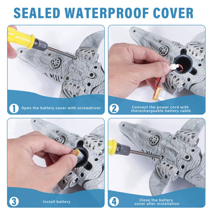 Rechargeable RC Mosasaurus Spray Dinosaur Toy