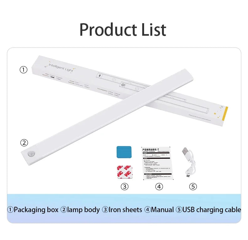 🌙💡 USB Motion Sensor Cabinet Light | Rechargeable ✨