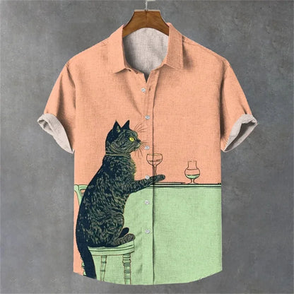 Men’s High-End Printed Street Party Shirt
