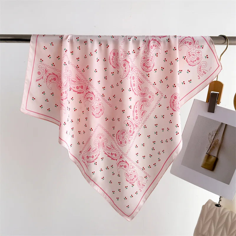 Women’s Luxury Floral Printed Silk Scarf